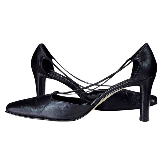 J Renee Pumps sz 13M Womens 6514 Heels Square Toe Black Leather 3.25" READ - Picture 7 of 12